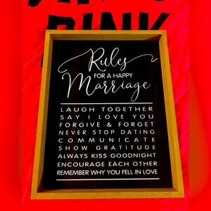 Hobby Lobby Black and White Marriage Rules Wall Decor